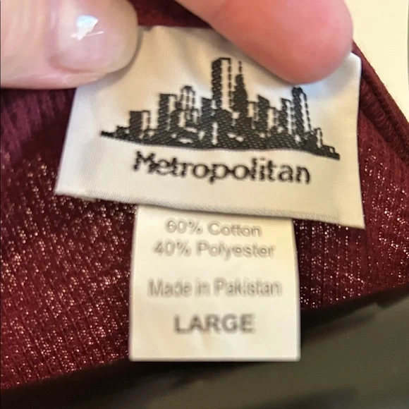 Metropolitan Burgundy Henley Top - Picture 3 of 4